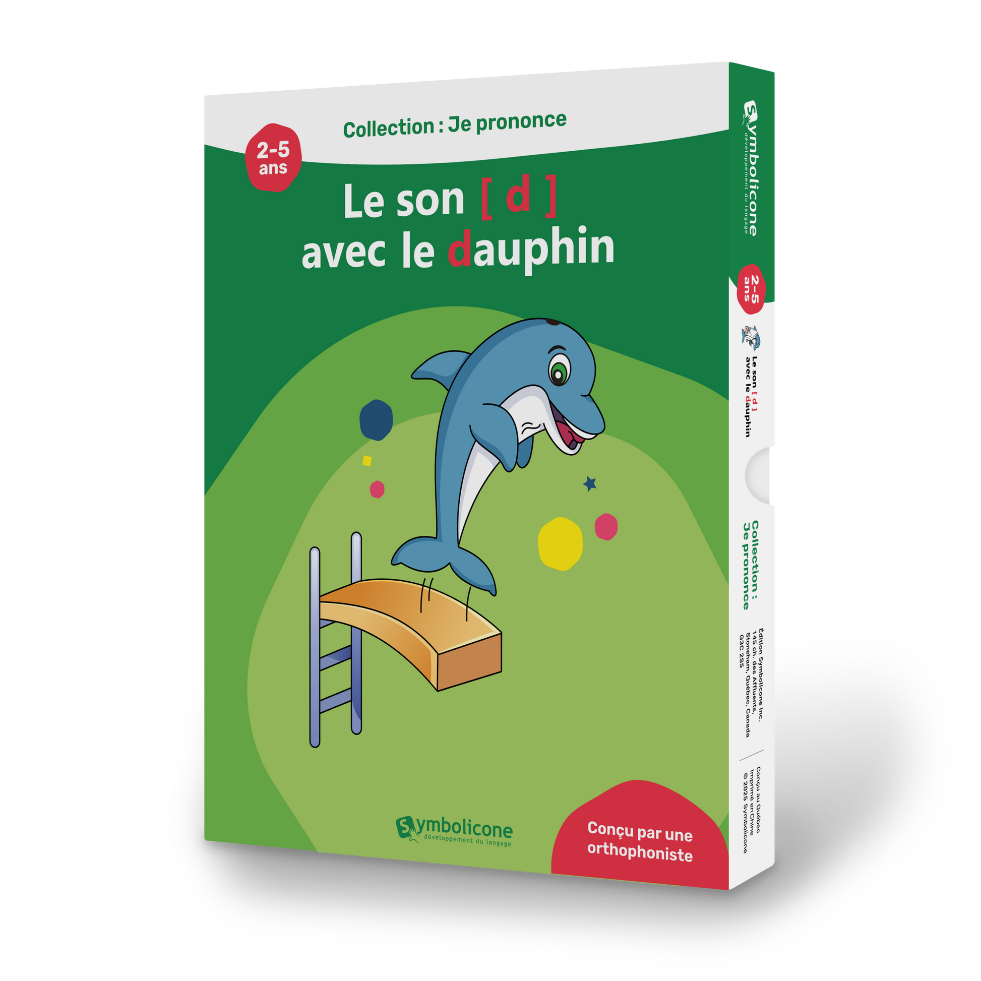 Boîte du livre magnétique « Je prononce le son [d] avec le dauphin »