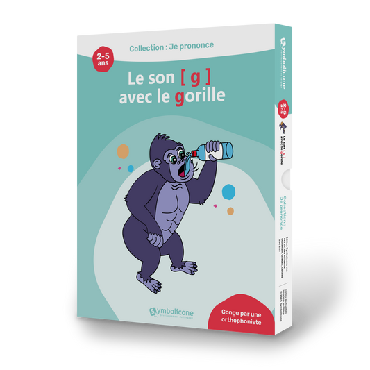 Box of the magnetic book « Je prononce le son [g] avec le gorille »