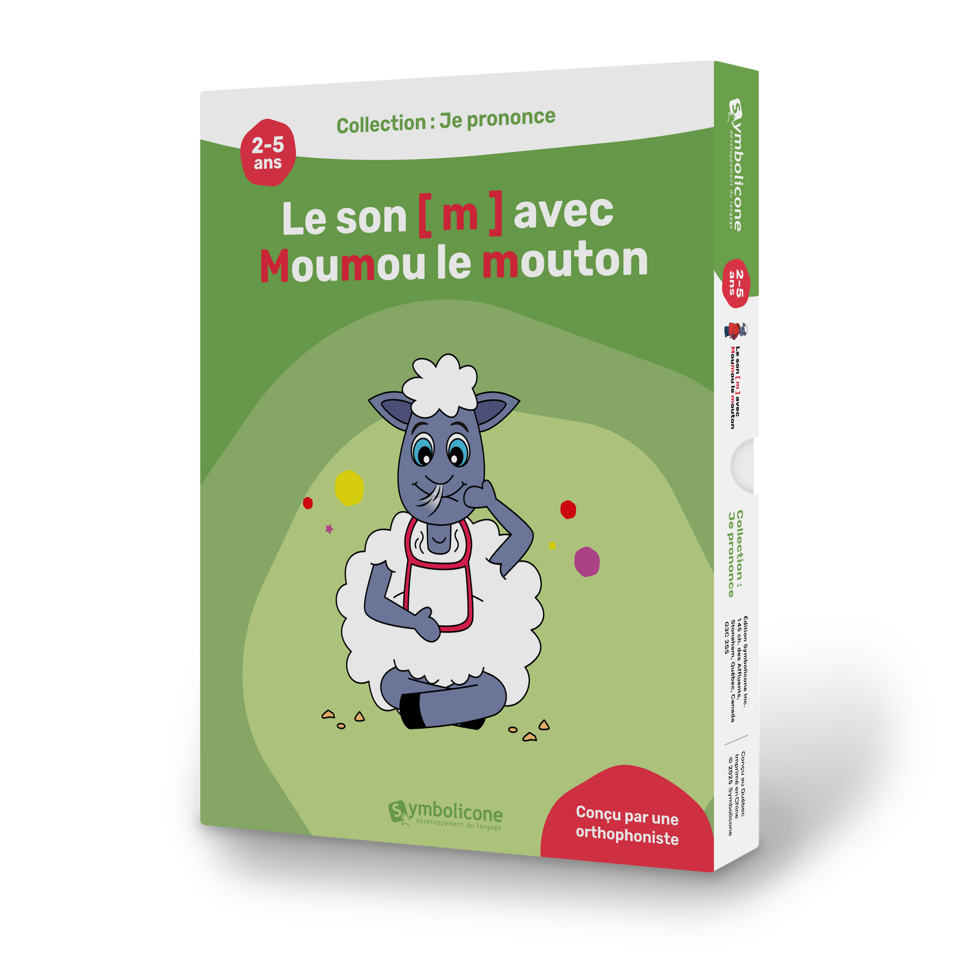 Boîte du livre magnétique « Je prononce le son [m] avec Moumou le mouton »