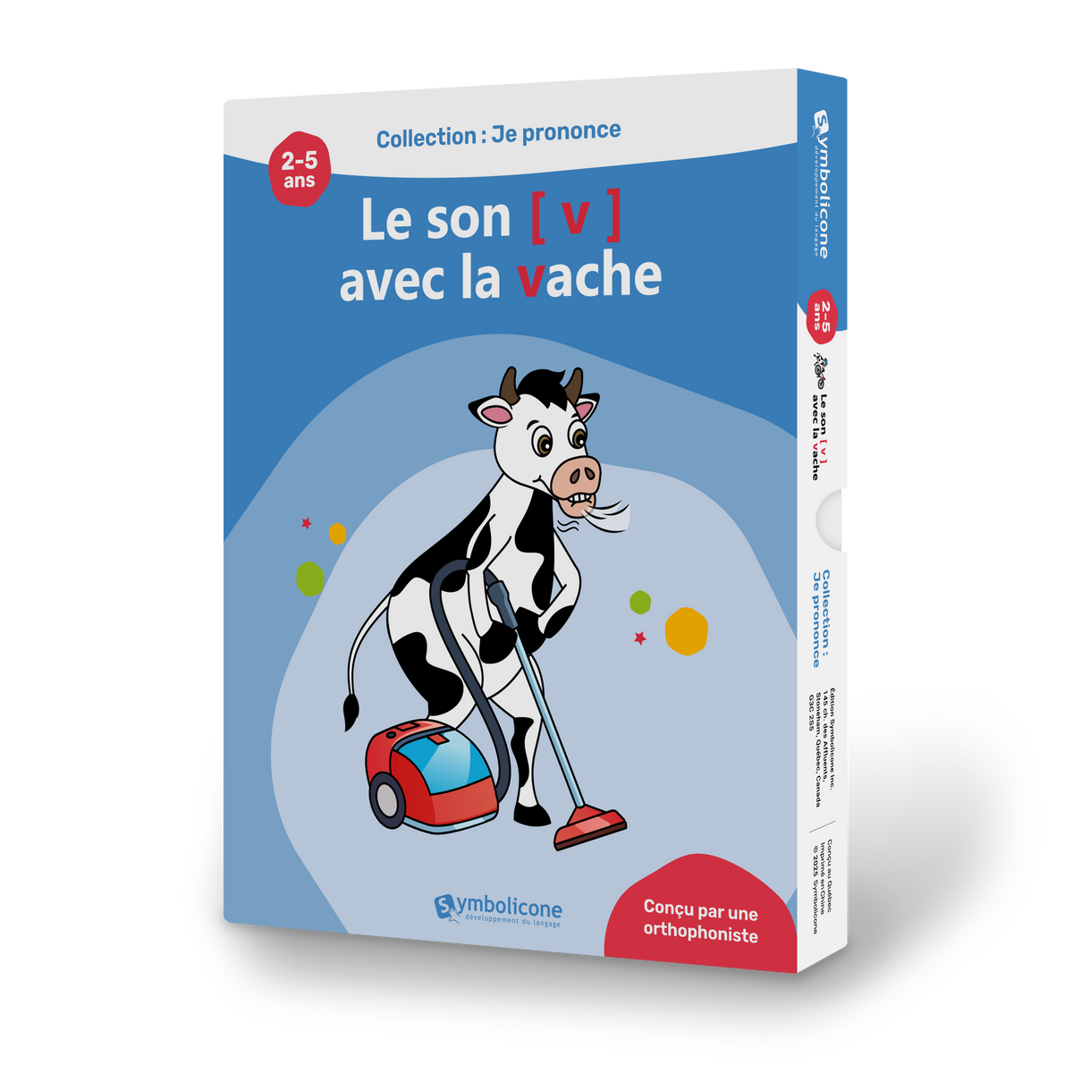 Boîte du livre magnétique « Je prononce le son [v] avec la vache »