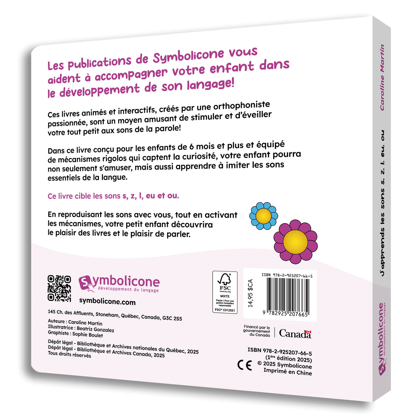 Quatrième de couverture de « J’apprends les sons : Les consonnes et les voyelles s, z, i, eu, ou »