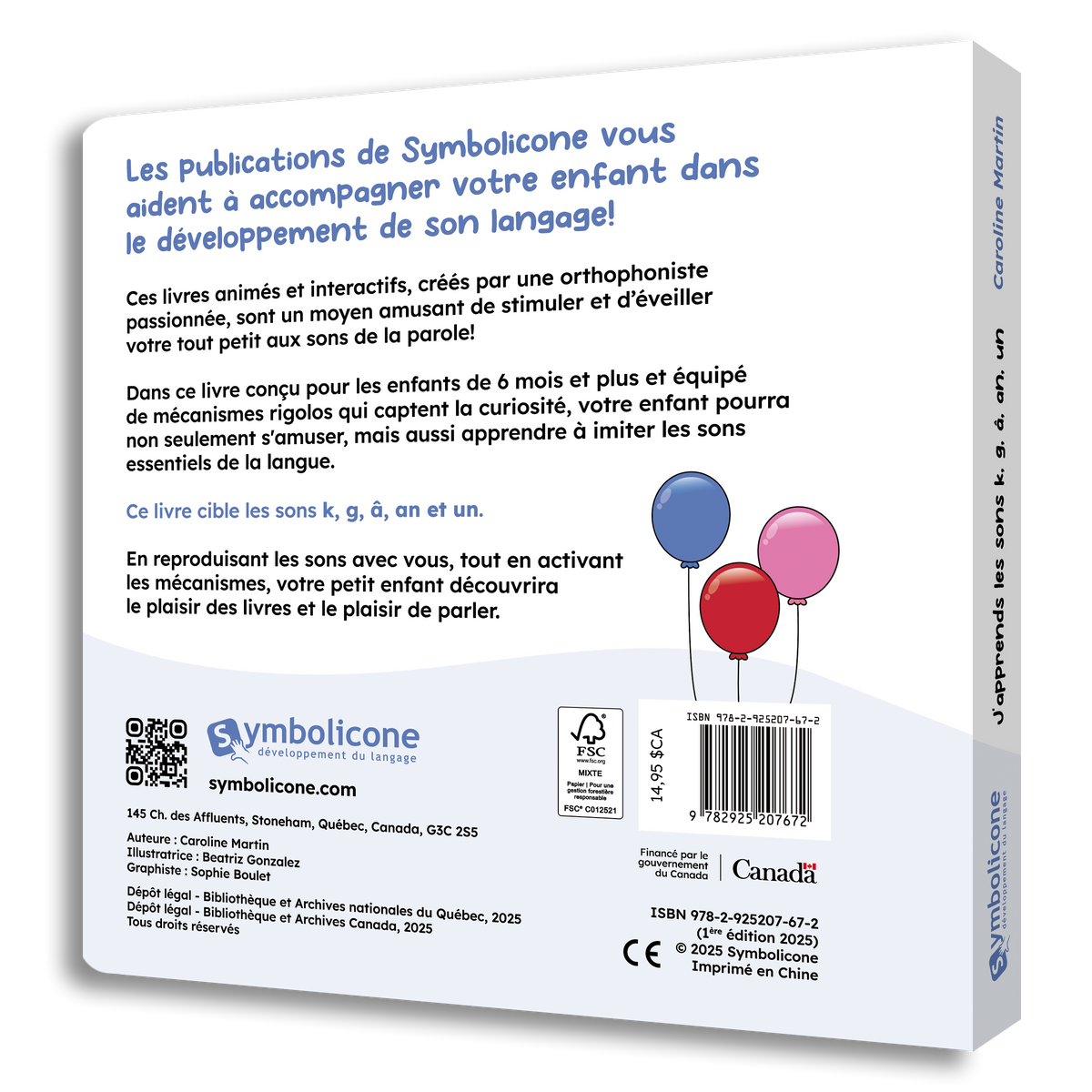 Quatrième de couverture de « J’apprends les sons : les consonnes et les voyelles k, g, â, an, un »