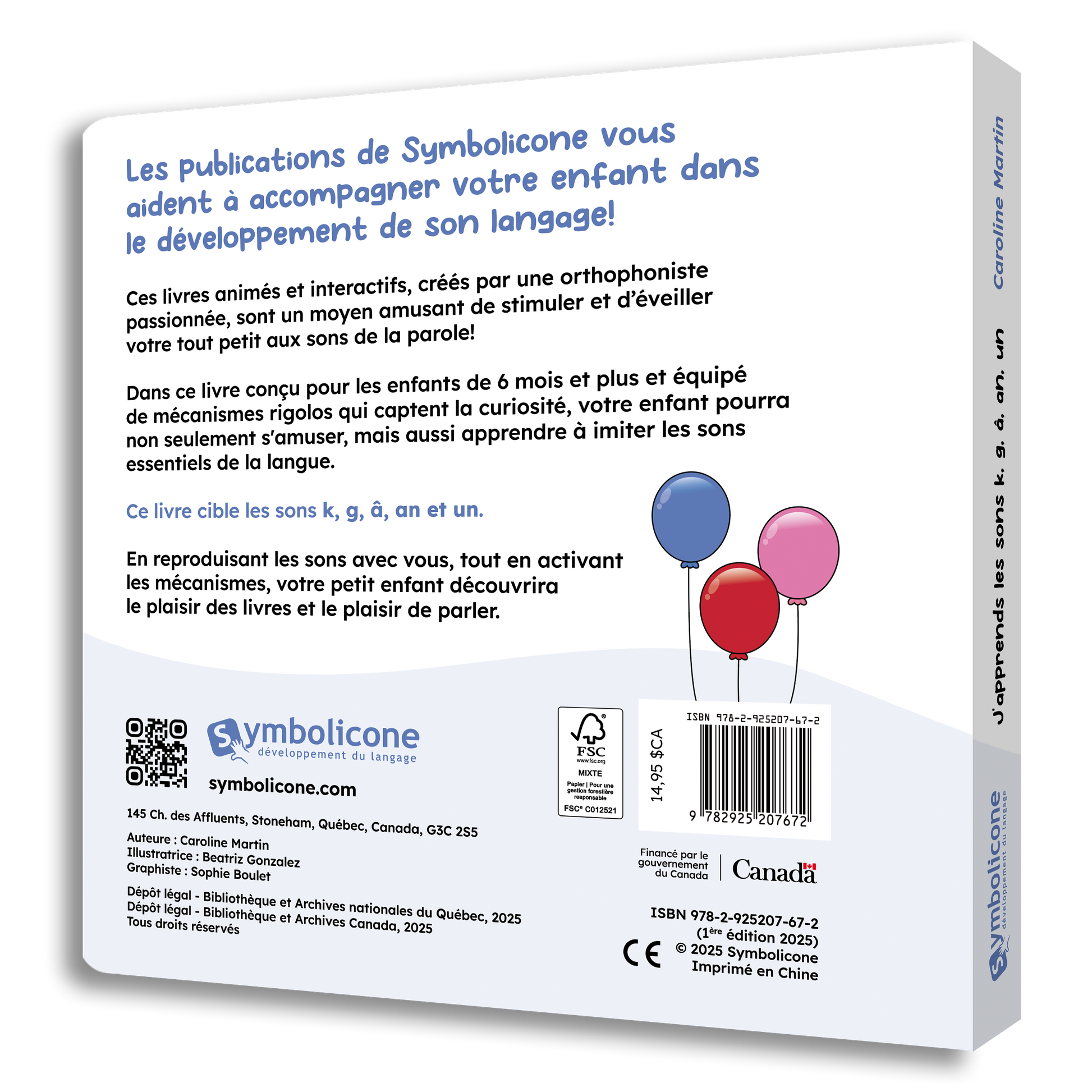 Quatrième de couverture de « J’apprends les sons : les consonnes et les voyelles k, g, â, an, un »