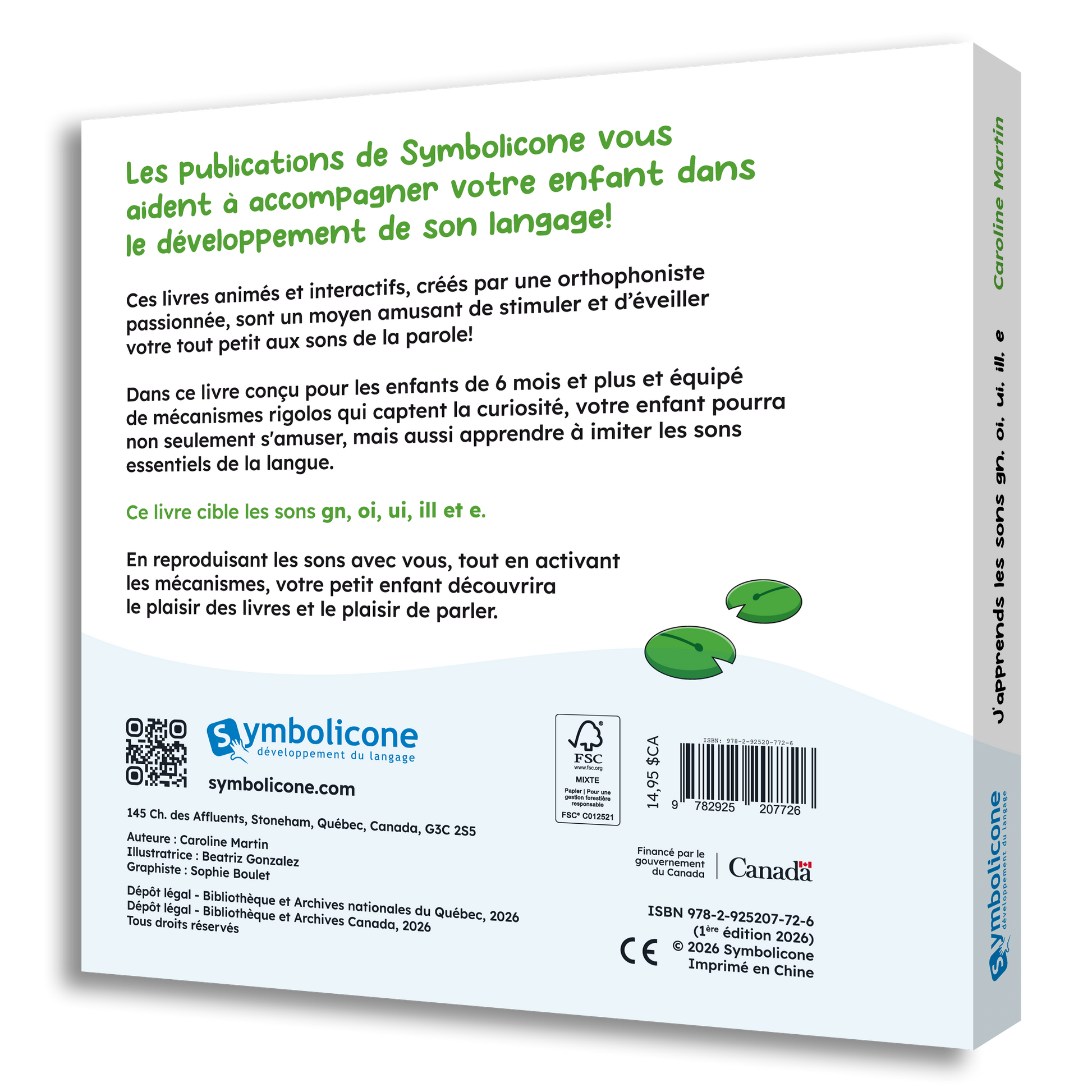 Quatrième de couverture de « J’apprends les sons pour parler : Les consonnes et les voyelles gn, oi, ui, ill, e »