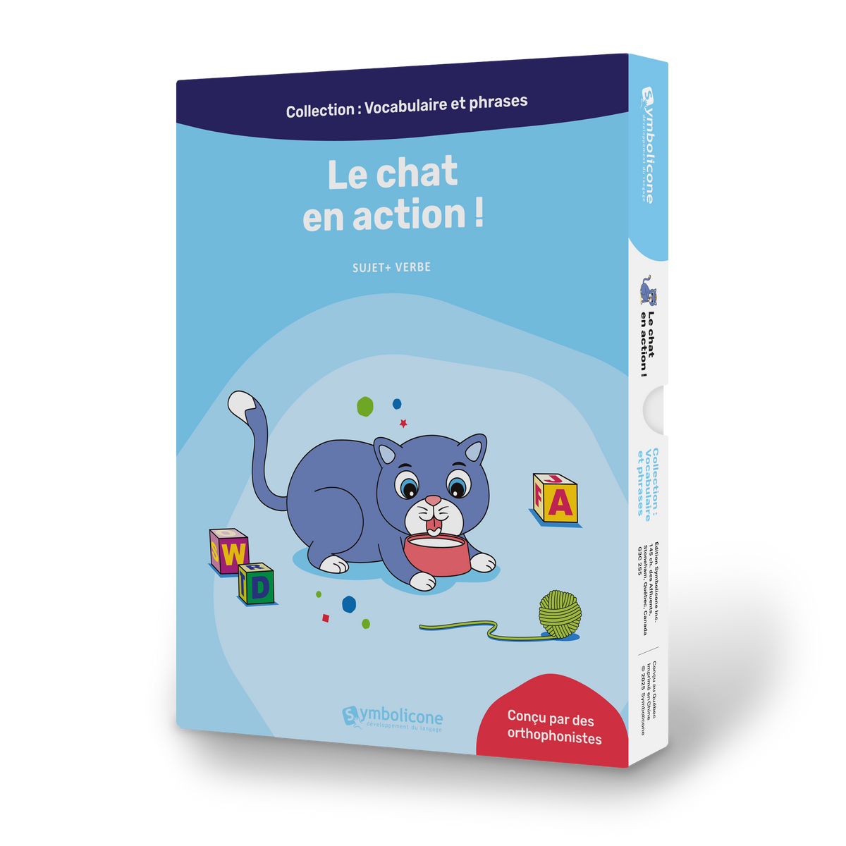 Boîte du livre magnétique « Le chat en action ! »