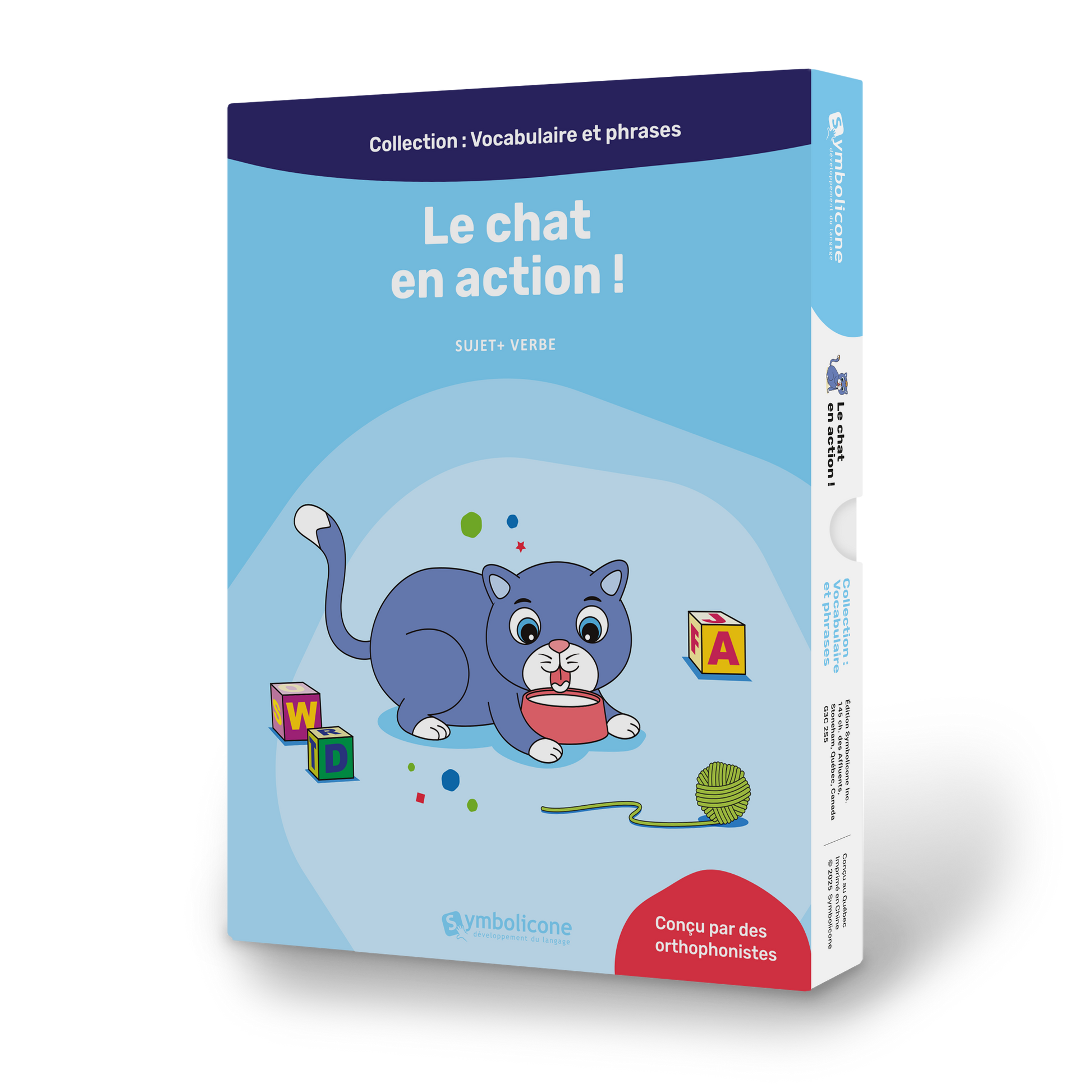 Boîte du livre magnétique « Le chat en action ! »