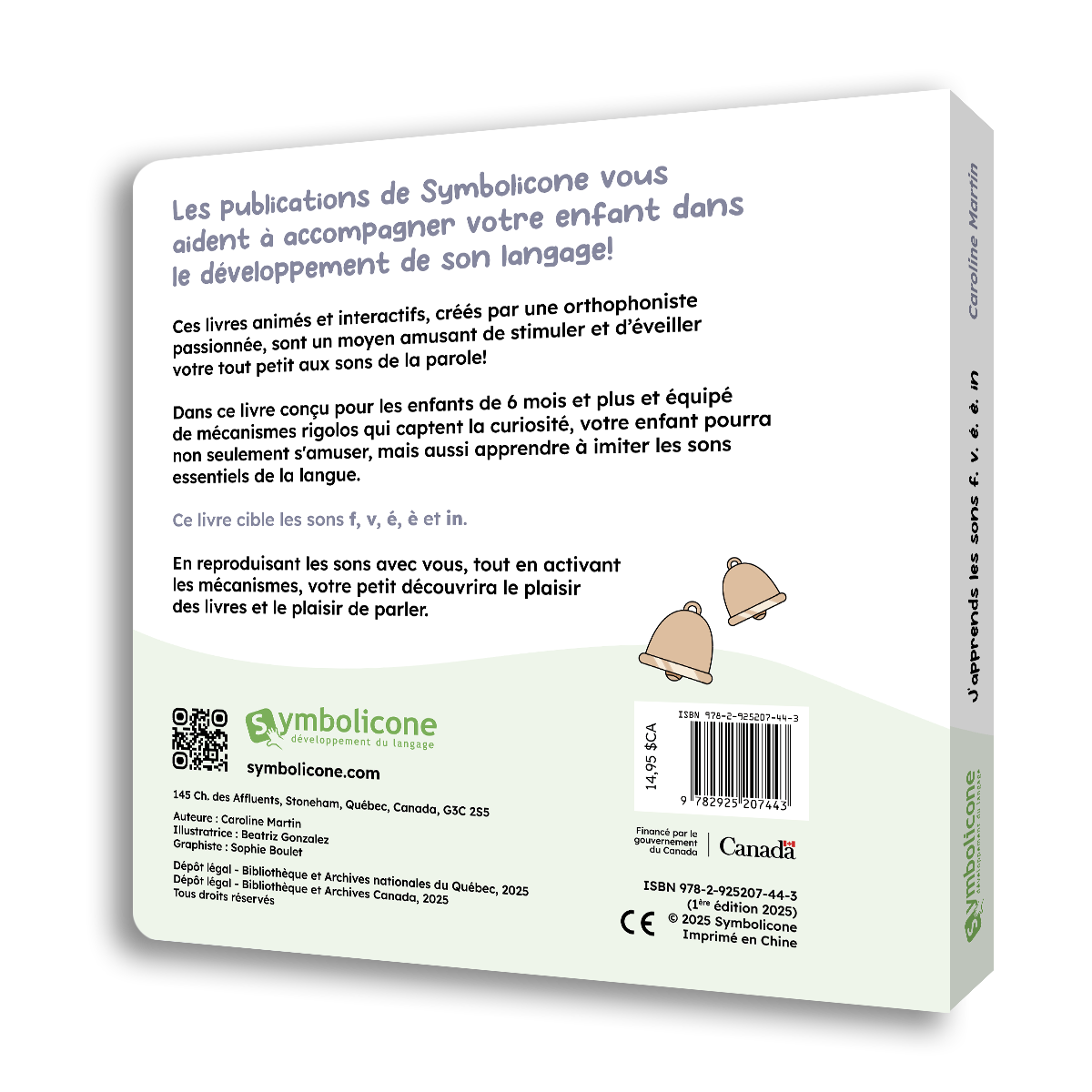 Quatrième de couverture de « J’apprends les sons : Les consonnes et les voyelles f, v, é, è, in »