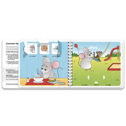 Pages intérieures du livre à rabats « J'apprends à prononcer le son s avec la souris »